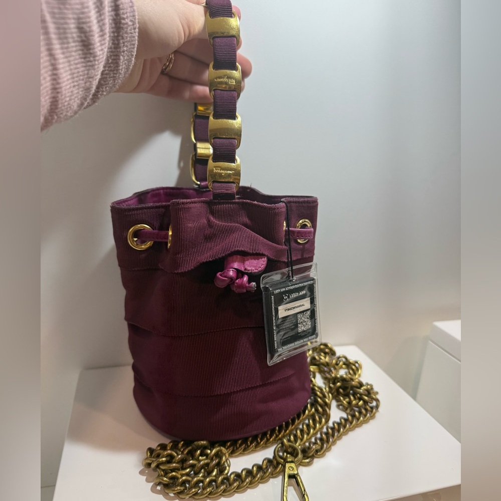 Ferragamo Purple Bucket Drawstring Bag